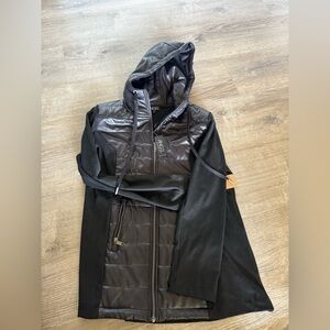 Angel Black Puffer Jacket with Hood